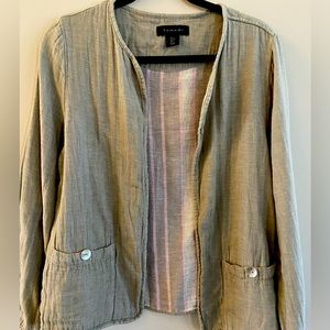 Women’s jacket, Tahari size large sage, green linen